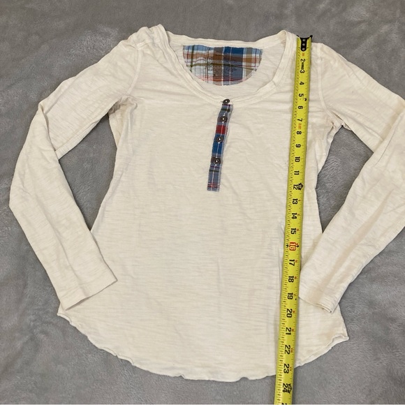 Patagonia White and Tan Long Sleeve Buttoned T-Shirt Organic Cotton Size S - Picture 12 of 14